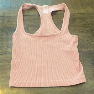 Pink Ribbed Tank Top